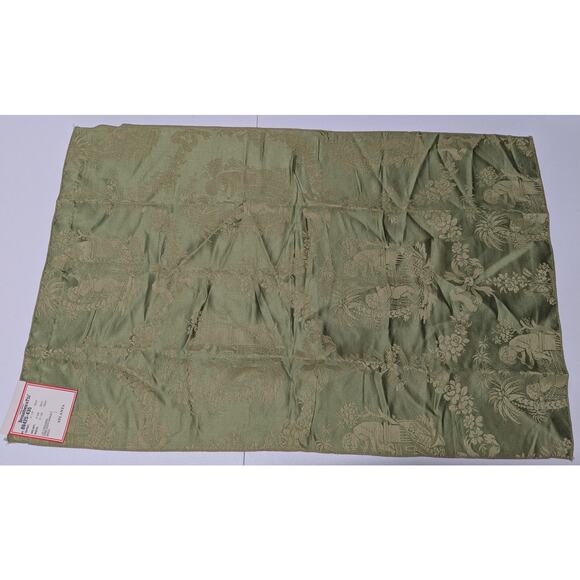 Vintage Brunschwig & Fils Les Cherubins Angeliques Damask Green Made in France - Picture 1 of 4